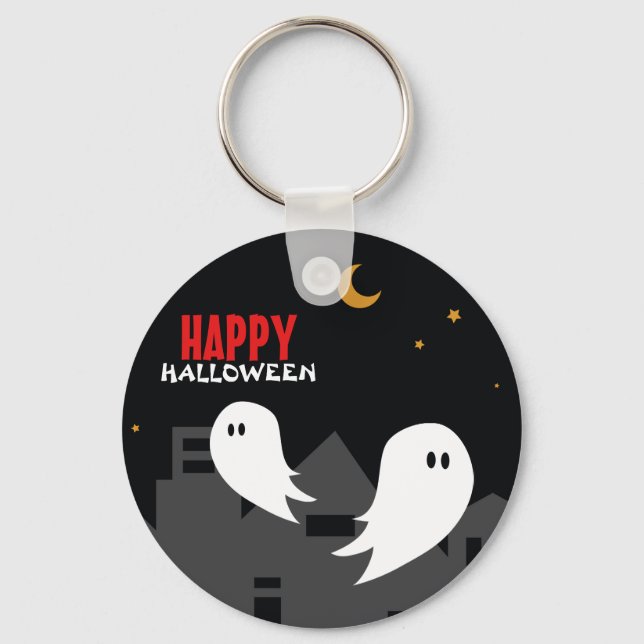 Llavero Personalizado fantasmal de Halloween (Anverso)
