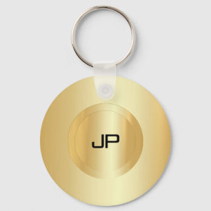Llavero Personalizado Faux Gold Monogram Elegant Template