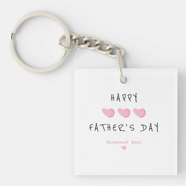 Llavero Personalizado Feliz Día del Padre Chica lindo (Frente)
