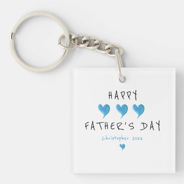 Llavero Personalizado feliz día del padre chico lindo (Frente)
