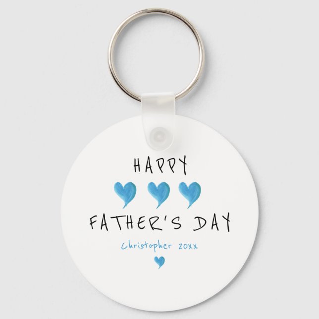 Llavero Personalizado Feliz Día del Padre Corazones (Anverso)