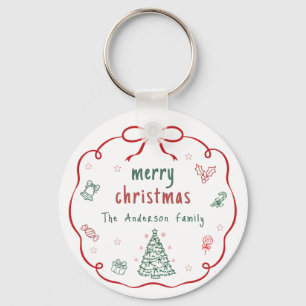 Llavero Personalizado Feliz Navidad Familia
