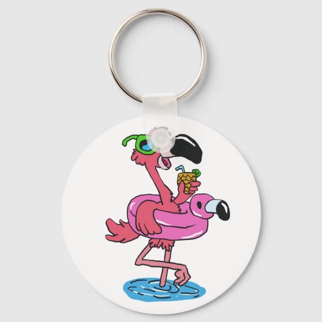 Llavero Personalizado Flamingo de Verano | elegir color de (Anverso)