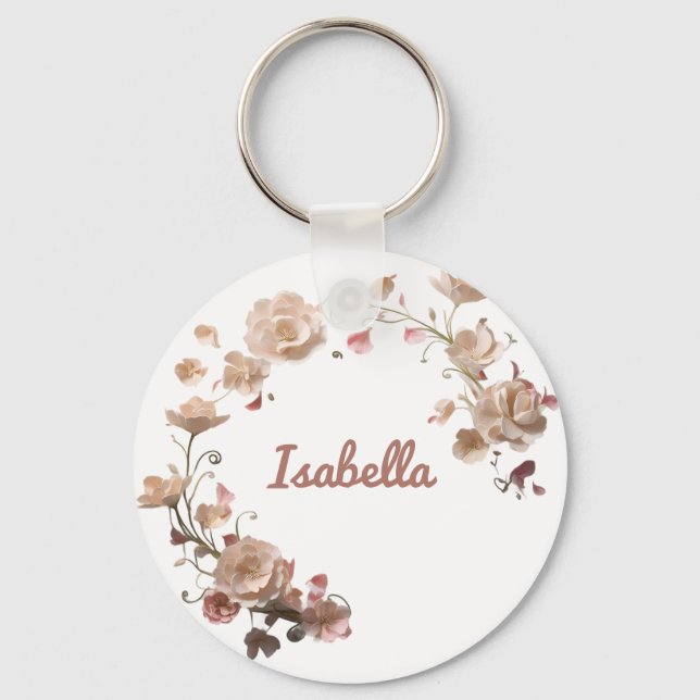 Llavero Personalizado Floral Elegance Keychain (Anverso)