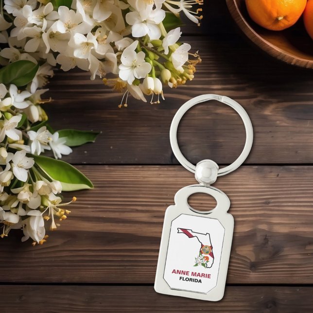 Llavero Personalizado Florida Bandera Estado Flor Naranja  (Subido por el creador)