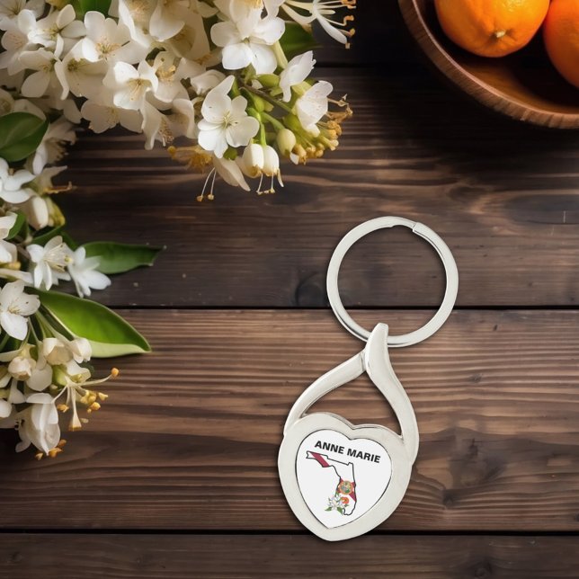 Llavero Personalizado Florida Bandera Estado Flor Naranja  (Subido por el creador)