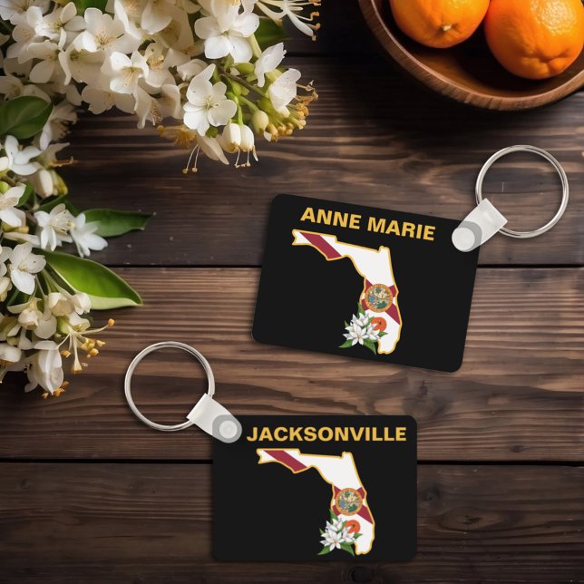 Llavero Personalizado Florida Bandera Estado Flor Naranja  (Subido por el creador)