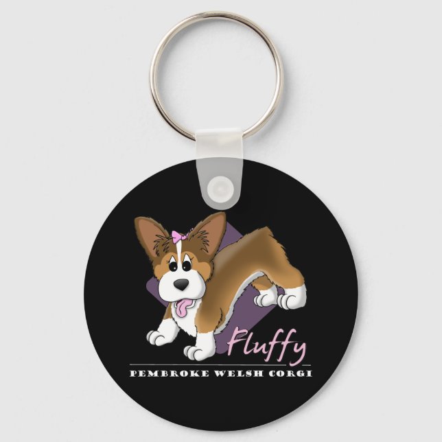 Llavero Personalizado Fluffy Pembroke Welsh Corgi (Anverso)