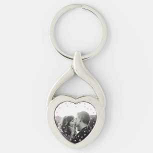 Llavero Personalizado Foto Corazones Rosa