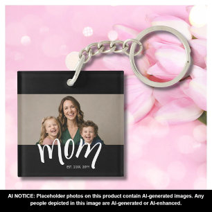 Llavero Personalizado Foto de Mamá Año de Fundación Modern