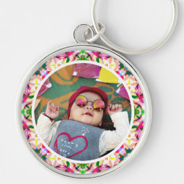 Llavero Personalizado foto diversión rosa Feliz Día de la