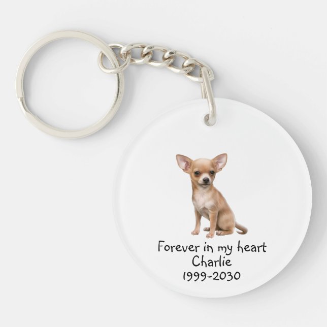 Llavero Personalizado Foto Memorial Keepsake Mascota Perro (Frente)