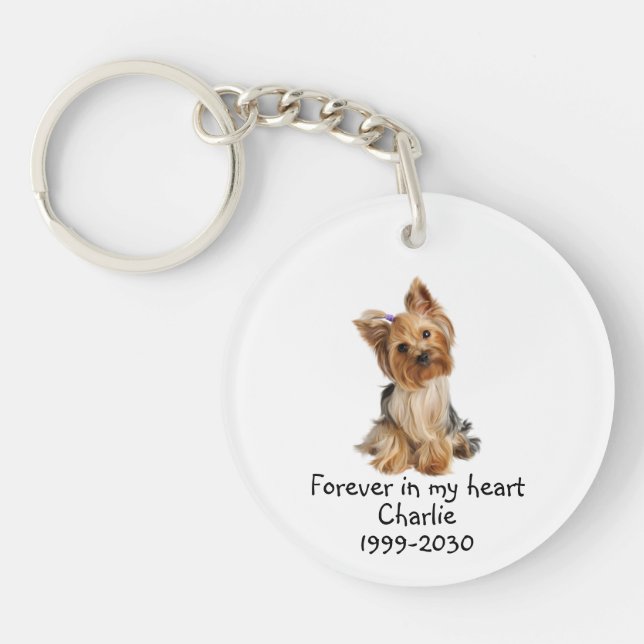 Llavero Personalizado Foto Memorial Keepsake Mascota Perro (Frente)