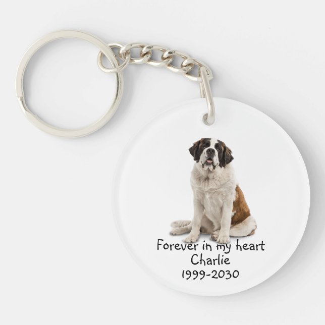 Llavero Personalizado Foto Memorial Keepsake Mascota Perro (Frente)