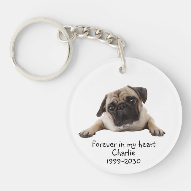Llavero Personalizado Foto Memorial Keepsake Mascota Perro (Frente)