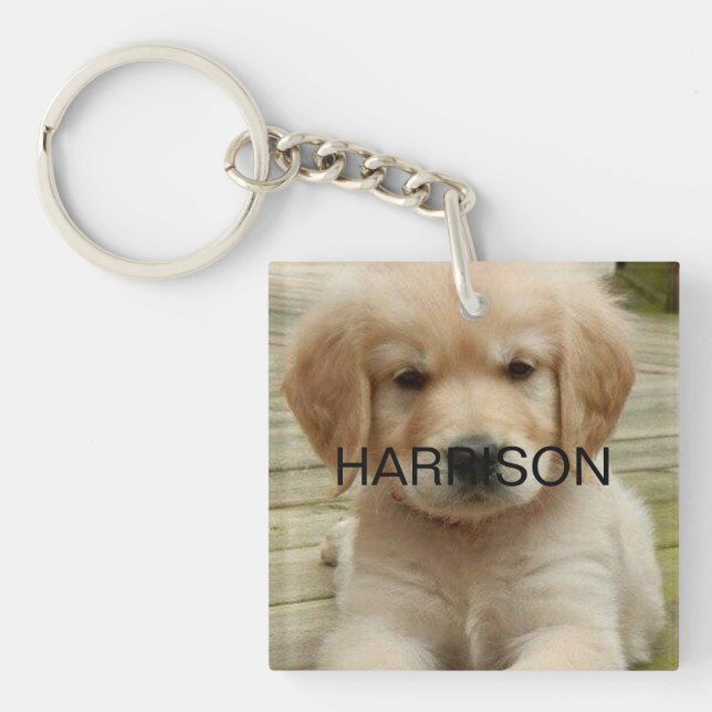 Llavero Personalizado foto nombre foto monograma informaci (Frente)