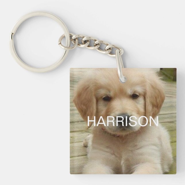 Llavero Personalizado foto nombre foto monograma informaci (Frente)