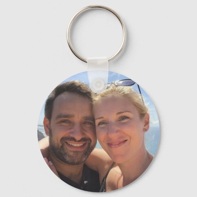 Llavero Personalizado foto simple cadena minimalista (Anverso)