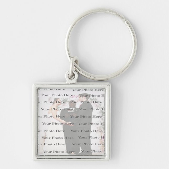 Llavero Personalizado fotográfico Boda cuadrado de llave d (Frente)