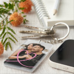 Llavero Personalizado fotográfico personalizado de Love He<br><div class="desc">Personalizado fotográfico personalizado del corazón de amor hizo keychain. Simplemente sube tu propia fotografía a este anillo de claves y reubica o recorta para conseguir el mejor ajuste. Regalos fotográficos de Keychain hechos por ti por Ricaso</div>