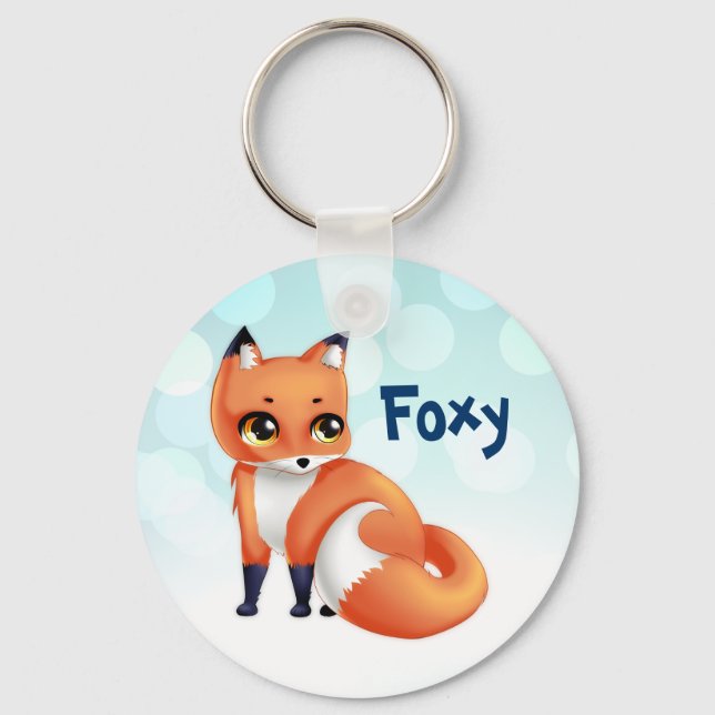 Llavero Personalizado fox Cute Kawaii (Anverso)