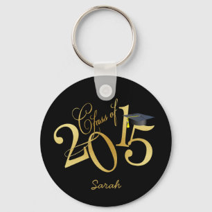 Llavero Personalizado Funky Black and Gold Class de 2015
