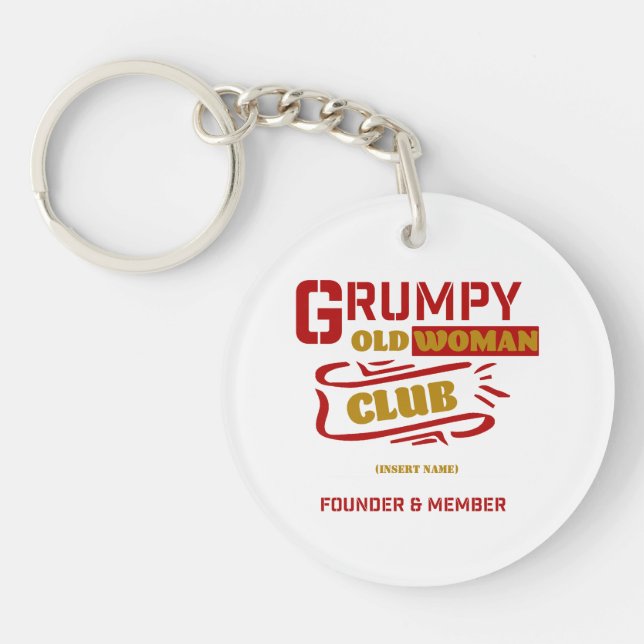 Llavero Personalizado Funny Keychain - Grumpy Old Woman Cl (Frente)