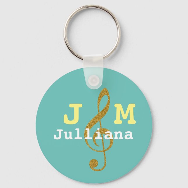 Llavero personalizado giratorio treble clef (Anverso)