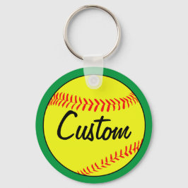 Llavero Personalizado Green Fastpitch Softball Team o Play