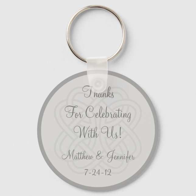 Llavero Personalizado Gris Keychain Wedding Favor de Keeps (Anverso)
