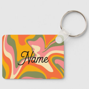 Llavero Personalizado Groovy Marble líquido retro 60