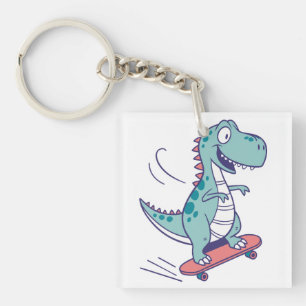 Llavero Personalizado Guay T-Rex en Skateboard