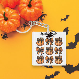 Llavero Personalizado Halloween Leopart Bow Pumpkin Coquet