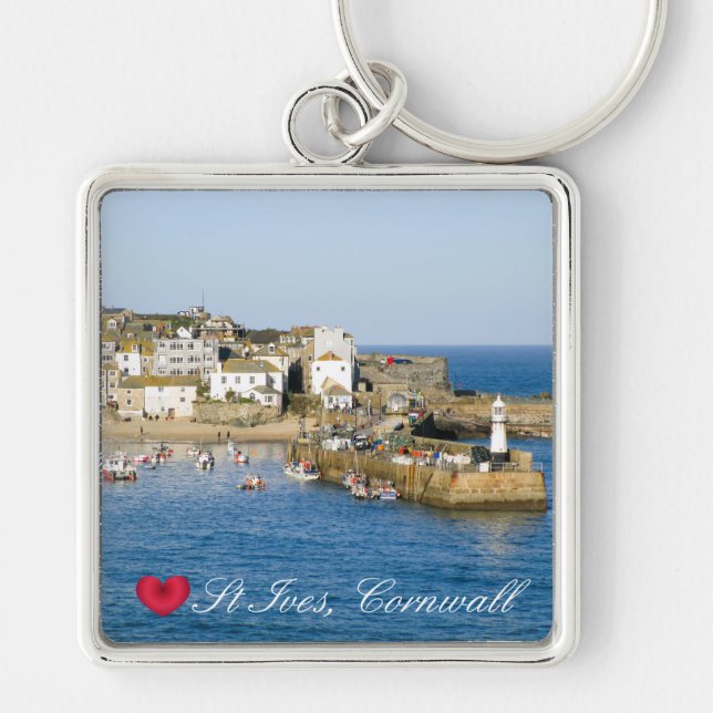 Llavero Personalizado Heart St Ives Harbour Pier Cornwall  (Frente)