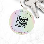 Llavero Personalizado holográfico Empresa Código Qr Escáne<br><div class="desc">Promocione su negocio con esta sencilla cadena de claves,  con código QR y texto personalizado. Añade fácilmente tu código QR y otros detalles haciendo clic en la opción "personalizar".</div>