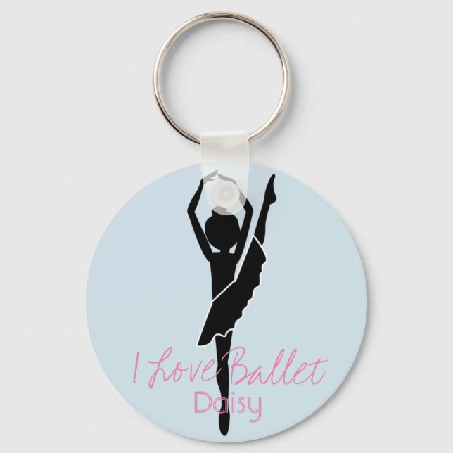 Llavero Personalizado I Love Ballet Silhouette (Anverso)