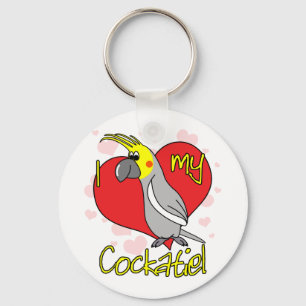 Llavero Personalizado I Love my Cockatiel Keychain