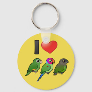 Llavero Personalizado I Love Parrots Keychain