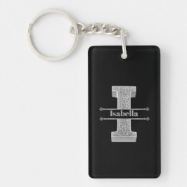 Llavero Personalizado I Primer Monograma Plata Su Nombre