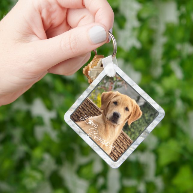 Llavero Personalizado Imagen moderna Love Paw Heart Cita T (Mano)