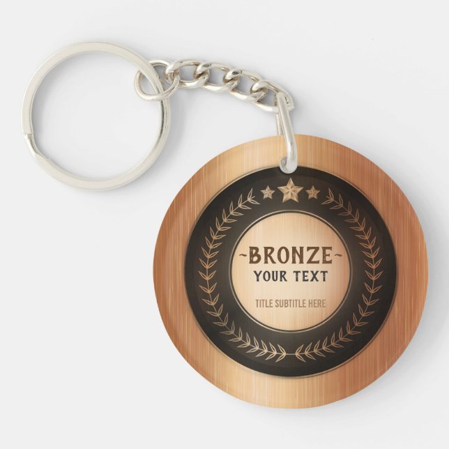 Llavero PERSONALIZADO IMPRIMIR DIY MEDAL Bronze AÑADIR TU  (Frente)