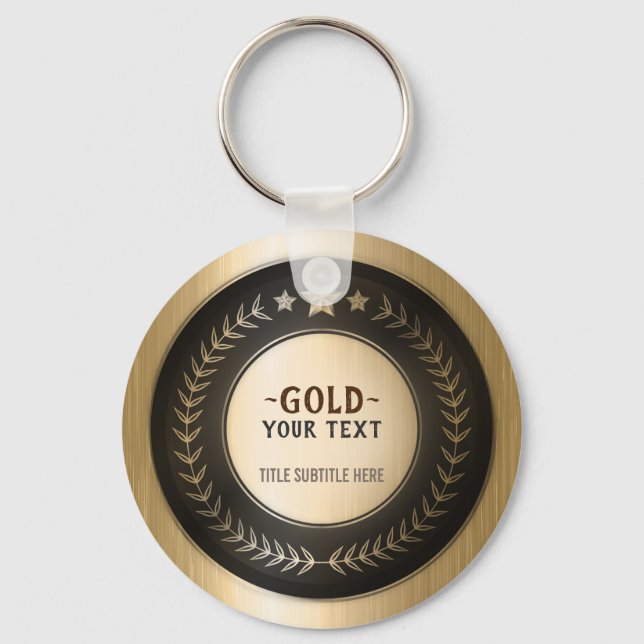 Llavero PERSONALIZADO IMPRIMIR DIY MEDAL Gold #1 Campeón E (Anverso)