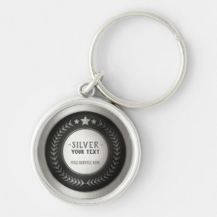 Llavero PERSONALIZADO IMPRIMIR DIY MEDAL Silver Champion E