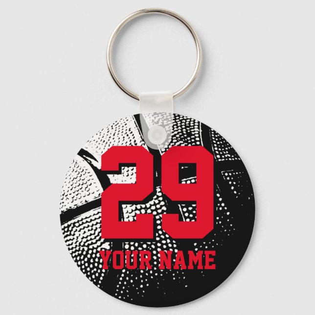 Llavero Personalizado jersey de baloncesto número keychain (Anverso)