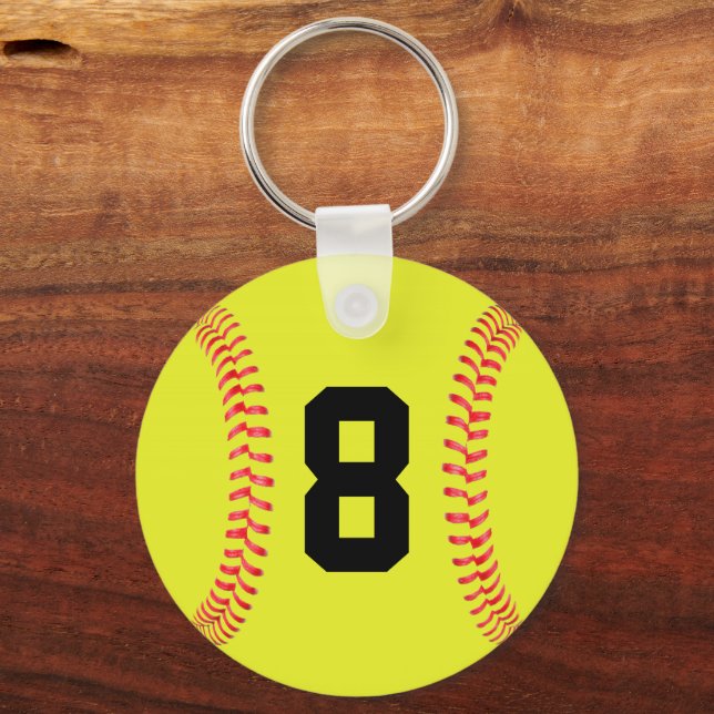 Llavero Personalizado Jersey Número Fastpitch Softball Key (Anverso)