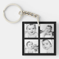Personalizado Keepsake Collage de fotos negro 4 im