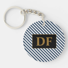 Llavero Personalizado Keychain de bandas blancas/azules in