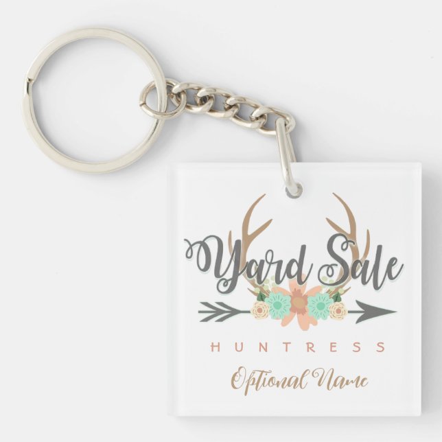 Llavero PERSONALIZADO Keychain de BOHO Yard Sale Deer Antl (Frente)