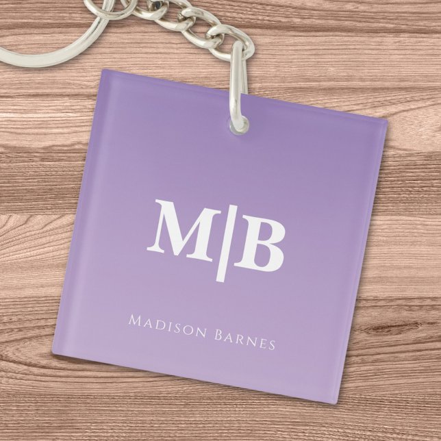 Llavero Personalizado Lilac Monograma Nombre (Subido por el creador)