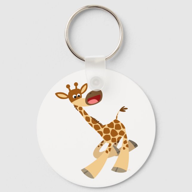 Llavero Personalizado lindo Ambling Giraffe Keychain (Anverso)
